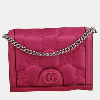 Pre-owned Gucci Mini Fuchsia Pink Nylon Messenger Tote And Cross Bag