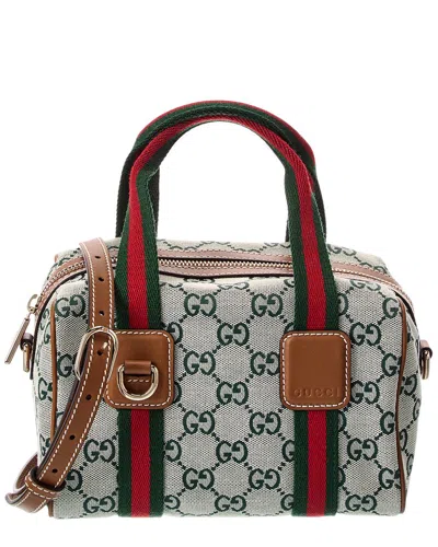 Gucci Mini Gg Canvas & Leather Handbag In Green