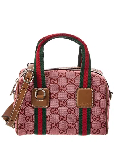 Gucci Mini Gg Canvas & Leather Handbag In Pink