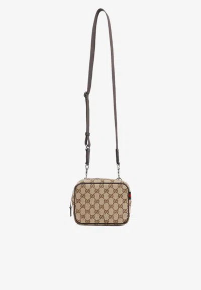 Gucci Mini Gg Canvas Shoulder Bag In Sand