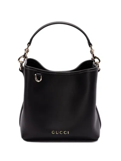 Gucci Mini Gg Emblem Bucket Bag In White