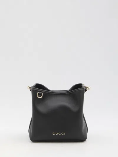 GUCCI GUCCI  MINI GG EMBLEM BUCKET BAG BLACK