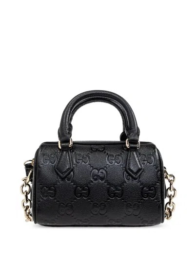 Gucci Mini Gg Emblem Tote Bag In Black