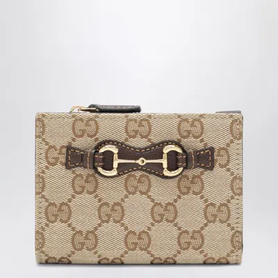Gucci Mini Gg Fabric Horsebit Wallet In Beige