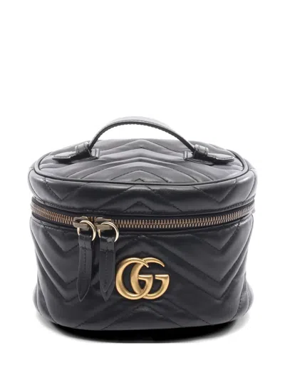 Pre-owned Gucci Mini Gg Marmont Backpack In Black
