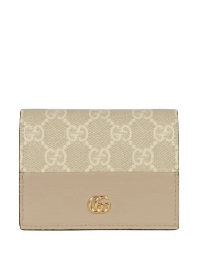 Gucci Mini Gg Marmont Bi-colour Leather Wallet In Multi