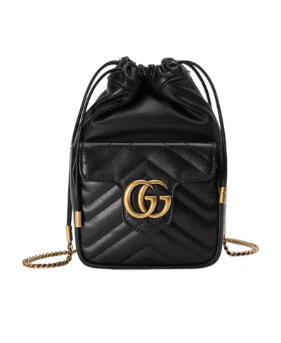 Gucci Mini Gg Marmont Bucket Bag In Black