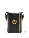 Gucci Mini Gg Marmont Bucket Bag In Black