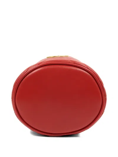 Pre-owned Gucci Mini Gg Marmont Bucket Bag In Red