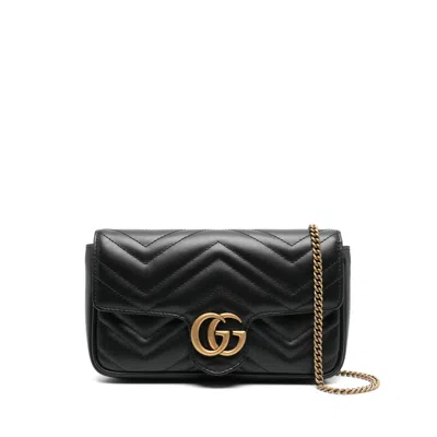 Gucci Mini Gg Marmont Cross Body Bag In Black