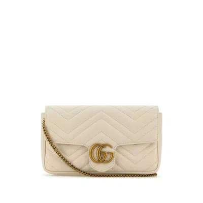 Gucci Mini Gg Marmont Cross Body Bag In White