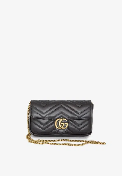 Gucci Mini Gg Marmont Crossbody Bag In Black