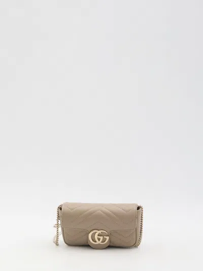 Gucci Supermini Gg Marmont 2.0 Shoulder Bag Unica In Beige