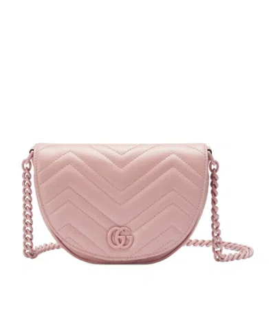 Gucci Mini Gg Marmont Chain Bag In Pink
