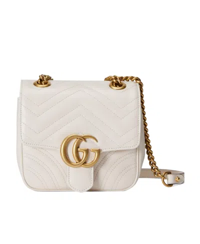 Gucci Mini Gg Marmont Matelassé Shoulder Bag In White