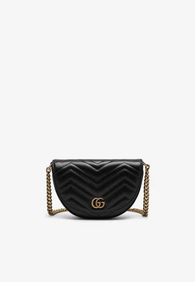 Gucci Mini Gg Marmont Quilted Leather Crossbody Bag In Black