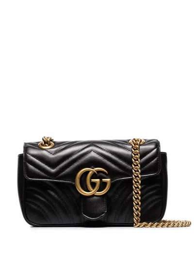 Gucci Mini Gg Marmont Shoulder Bag In Black