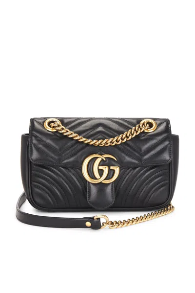 Pre-owned Gucci Mini Gg Marmont Shoulder Bag In Black