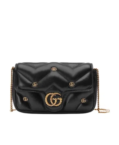 Gucci Mini Gg Marmont Crossbody Bag In Black