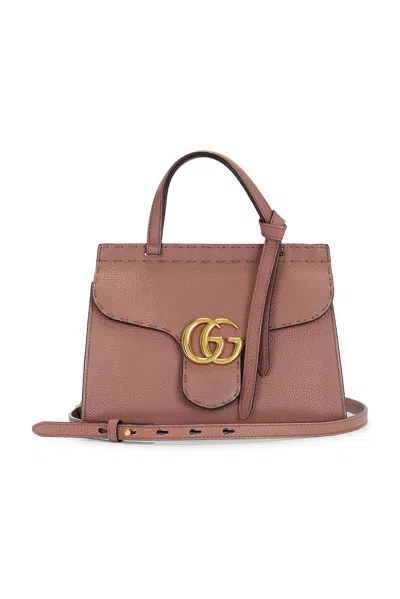 Pre-owned Gucci Mini Gg Marmont Shoulder Bag In Pink