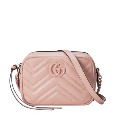Gucci Mini Gg Marmont Shoulder Bag In Pink
