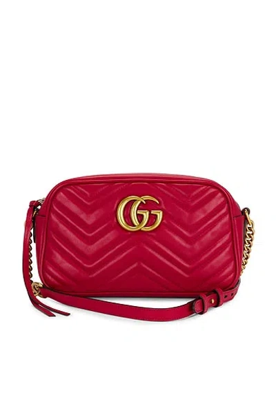 Pre-owned Gucci Mini Gg Marmont Shoulder Bag In Red