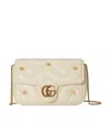 Gucci Small Gg Marmont Leather Shoulder Bag In White