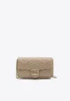 Gucci Mini Gg Marmont Shoulder Bag With Cardholder In Beige
