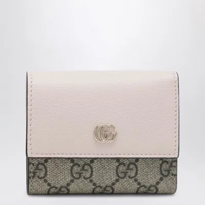Gucci Mini Gg Marmont Wallet In Pink/gg Supreme