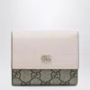 Gucci Mini Gg Marmont Wallet In Pink/gg Supreme Women In Pink
