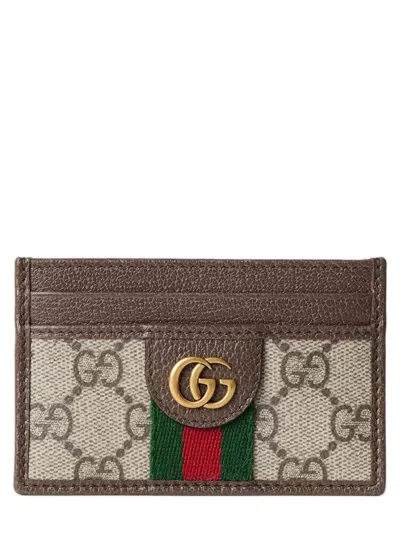 Gucci Mini Gg Monogram Wallet In Brown