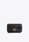 Gucci Gg Marmont Leather Mini Crossbody Bag In Black