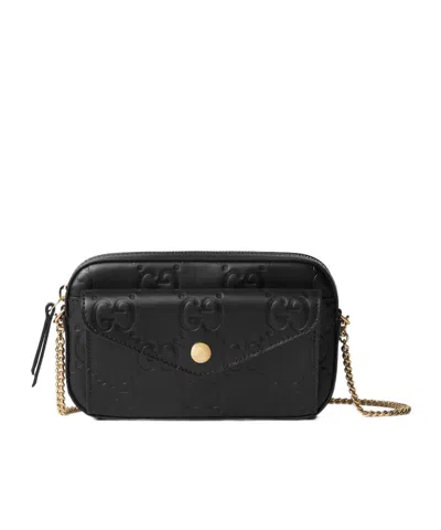 Gucci Gg Black Leather Mini Shorts
