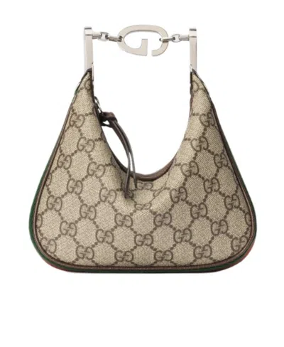 Gucci Mini Gg Supreme Attache Shoulder Bag In Brown