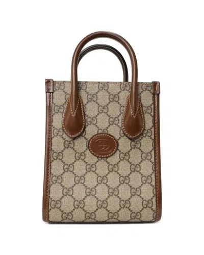 Gucci Mini Gg Supreme Brown Tote