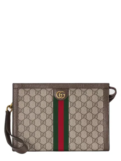 Gucci Mini Gg Supreme Canvas Bag With Wrist Strap And Card Slots In Multi