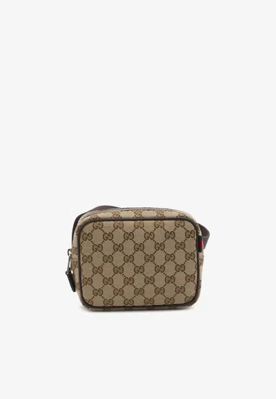 Gucci Mini Gg Supreme Canvas Messenger Bag In Brown