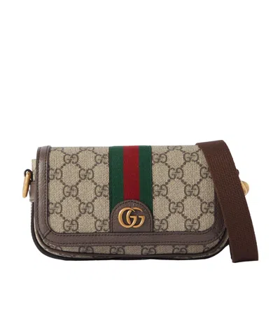 GUCCI GUCCI LOGO PLAQUE MONOGRAMMED MESSENGER BAG