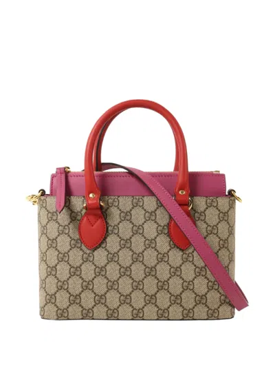 Pre-owned Gucci Mini Gg Supreme Tote Bag In Neutral