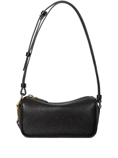Gucci Mini Half Horsebit Grained-leather Shoulder Bag In Black