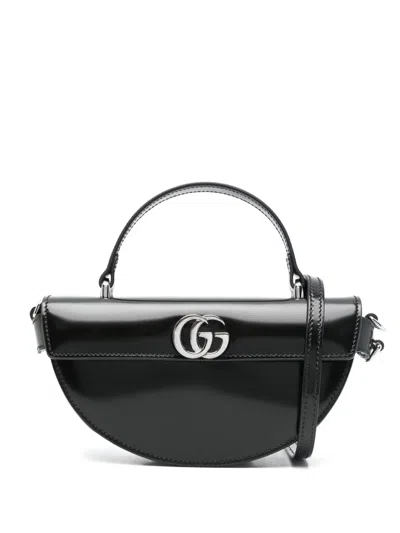 Gucci Women Halfmoon Leather Handbag In Multicolor