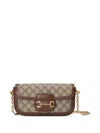 Gucci 1955 Horsebit Gg Canvas Shoulder Bag In Neutrals
