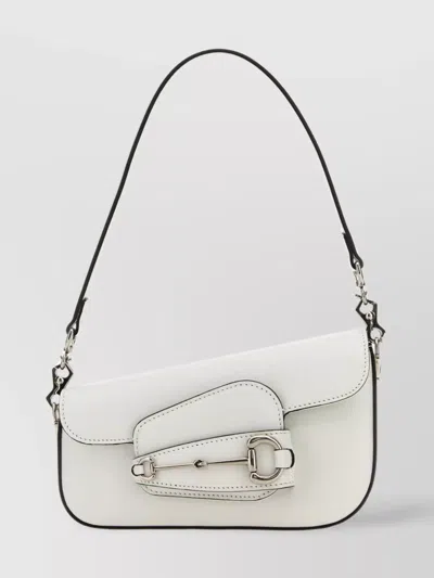 Gucci White Horsebit 1955 Leather Shoulder Bag