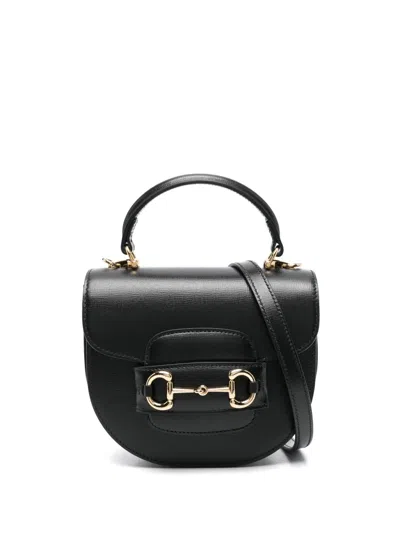 Gucci Elegant Mini Horsebit Handbag 18x15x6.5 Cm In Black