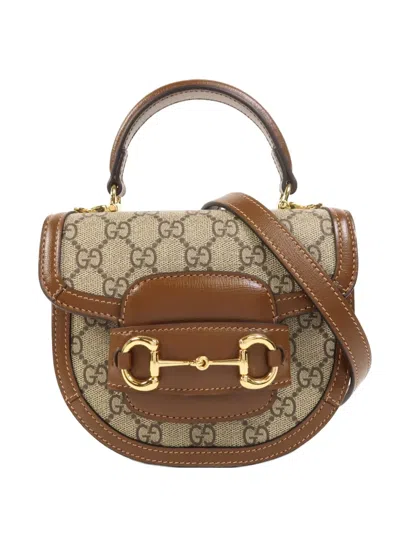 Pre-owned Gucci Mini Horsebit 1955 Tote Bag In Brown