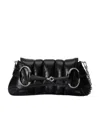 Gucci Black Horsebit Chain Small Leather Shoulder Bag In Black