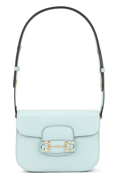 Gucci Mini Horsebit Shoulder Handbag In Light Blue