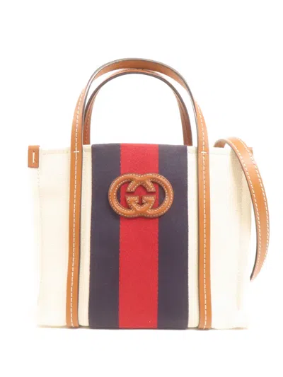 Pre-owned Gucci Mini Interlocking G Tote Bag In Neutral