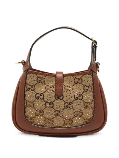 Gucci Mini Jackie 1961 Gg Handbag In Brown