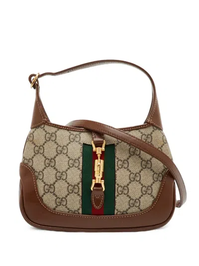 Pre-owned Gucci Mini Jackie 1961 Gg Supreme Tote Bag In Neutrals